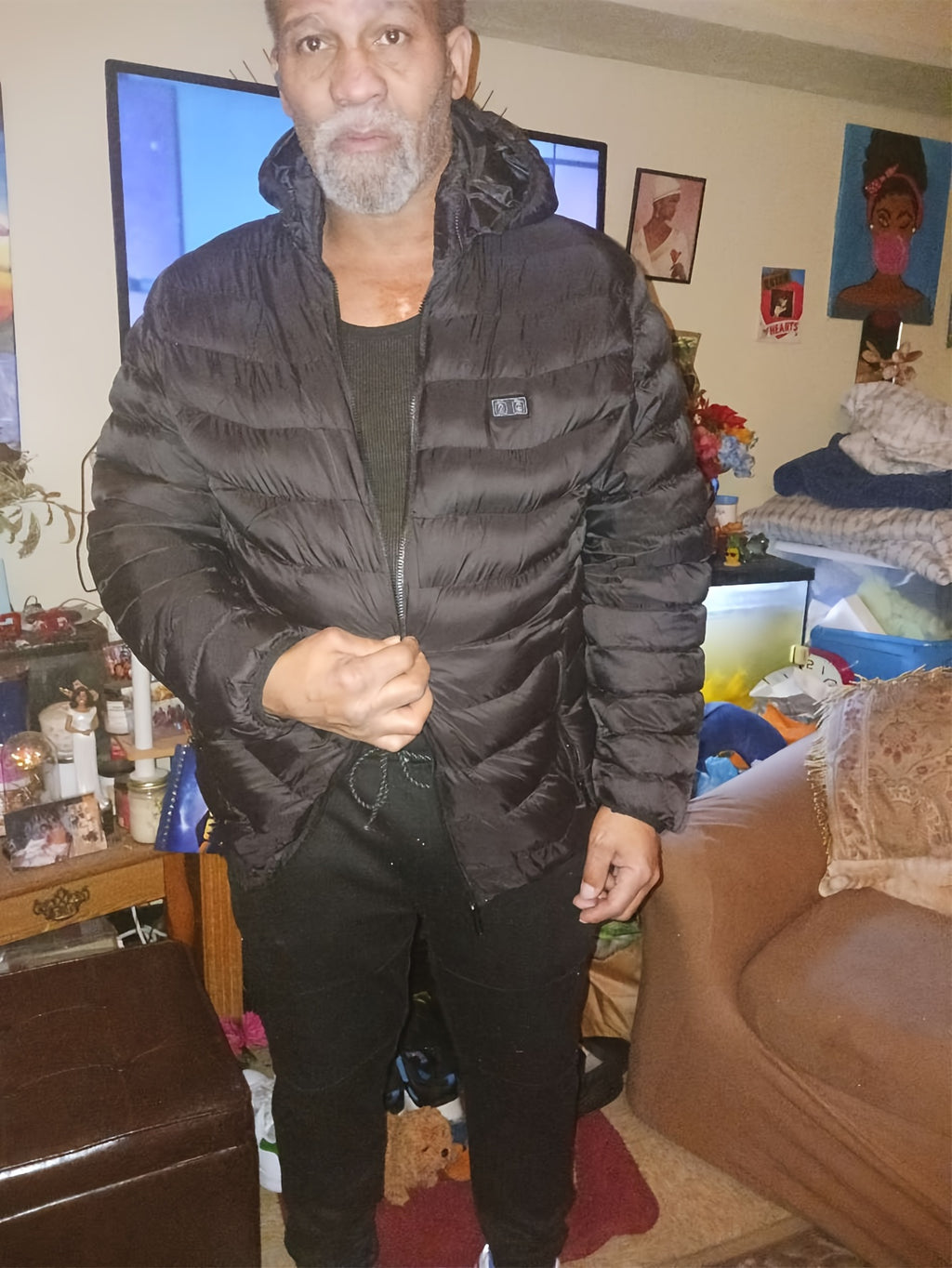 Men’s 17-Zone Heated Jacket – Dual Control USB Electric Winter Coat by Pearson Select