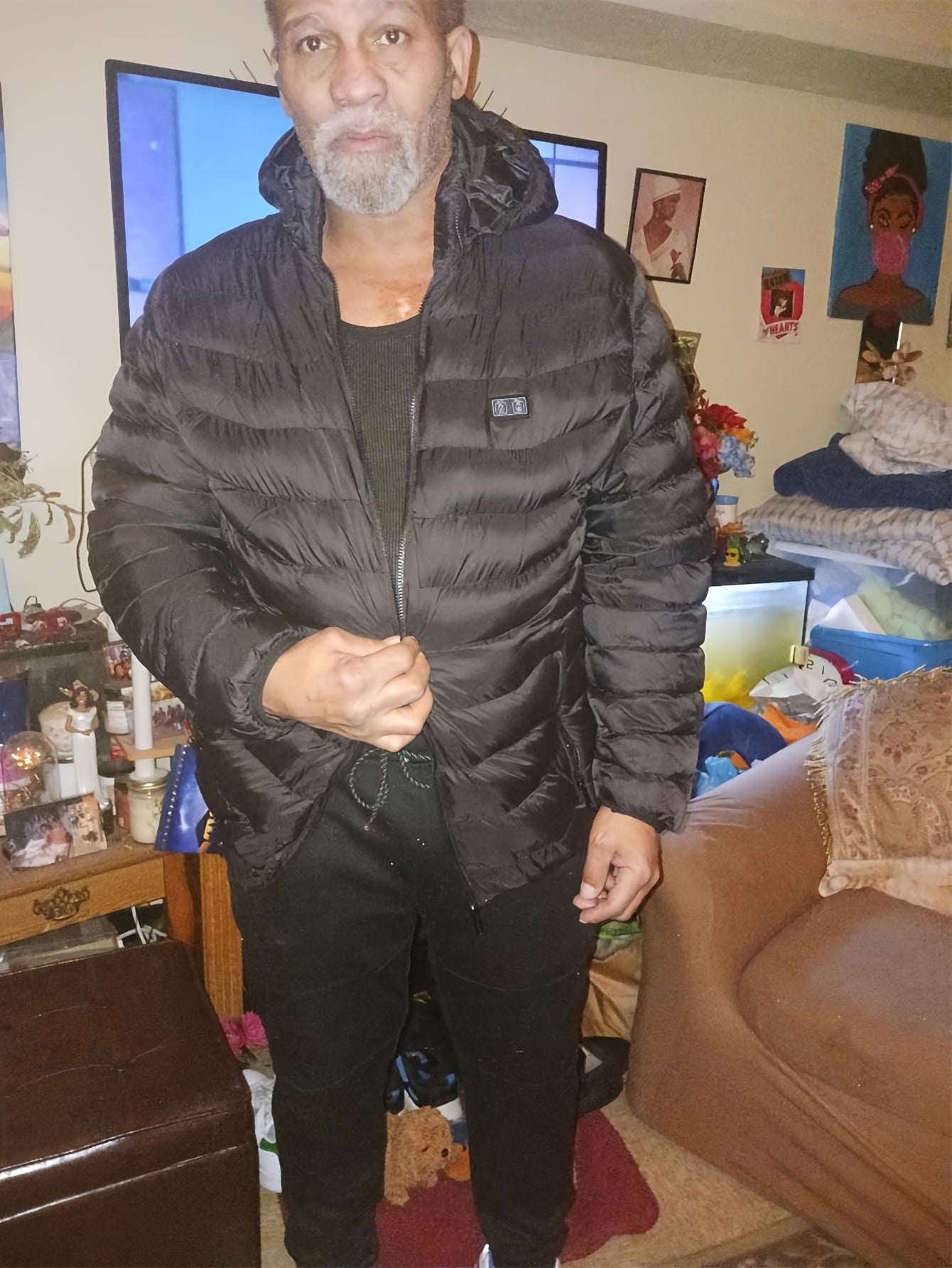 Men’s 17-Zone Heated Jacket – Dual Control USB Electric Winter Coat by Pearson Select