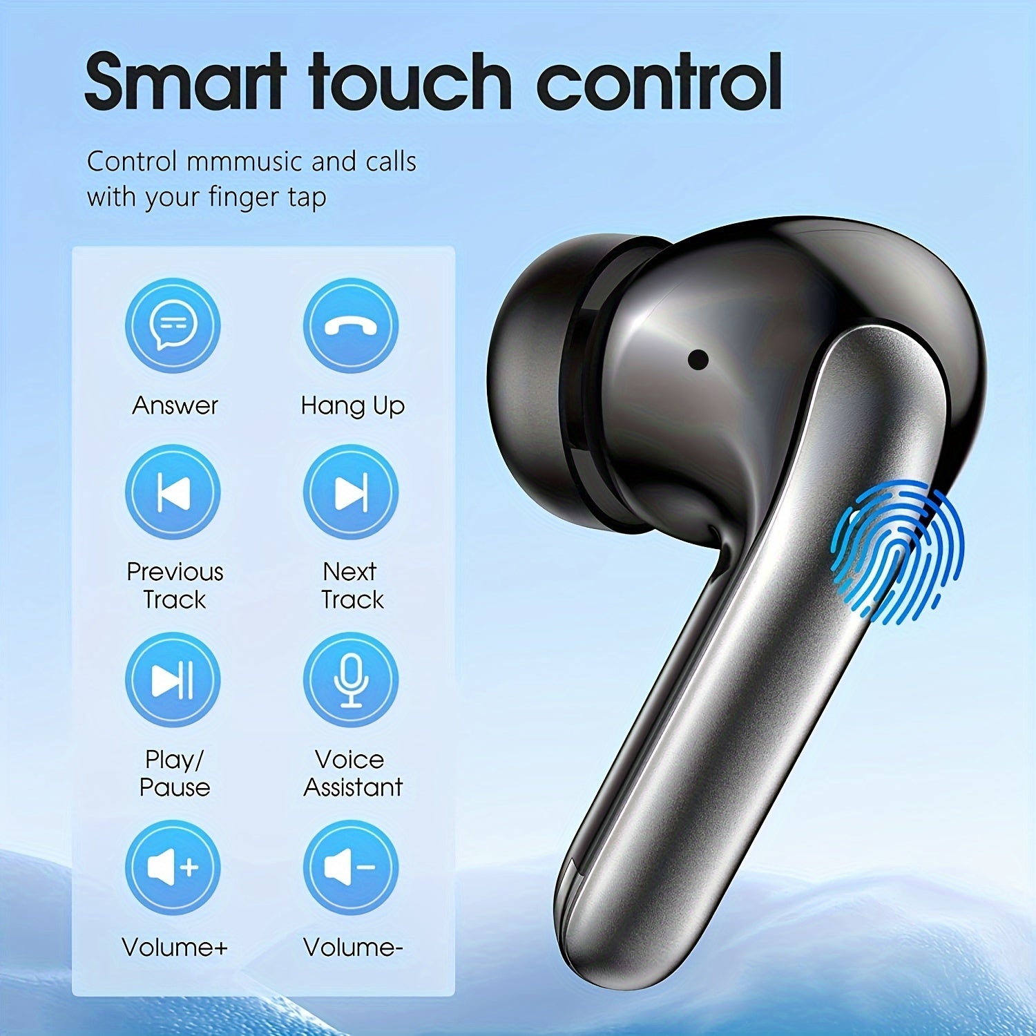 Wireless Headphones, Wireless 5.3 Earbuds, 13mm Speaker, 30H Playtime, Type-C Fast Charging Box, Stereo Wireless In-Ear Headset, Suitable for iPhone and Android In-Ear Headsets, Gaming Business Sports Headphone Mic