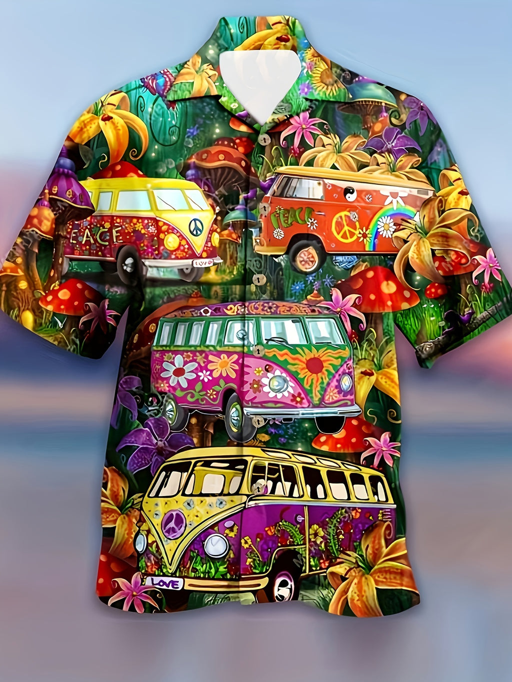 Men’s Trendy Bold Tropical Print Shirt – Casual Short Sleeve Summer Essential