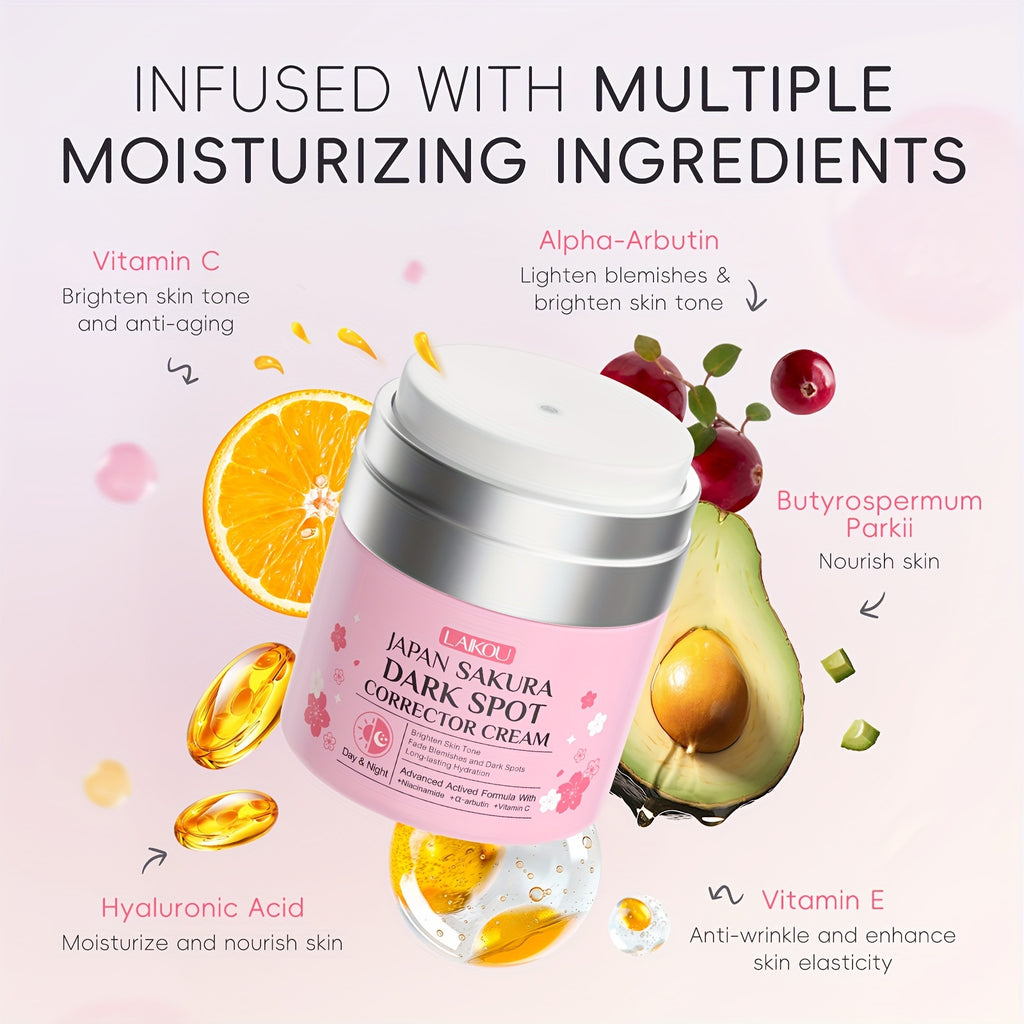 LAIKOU Sakura Skincare Kit for Women – 7PCS Vitamin C Brightening & Moisturizing Set