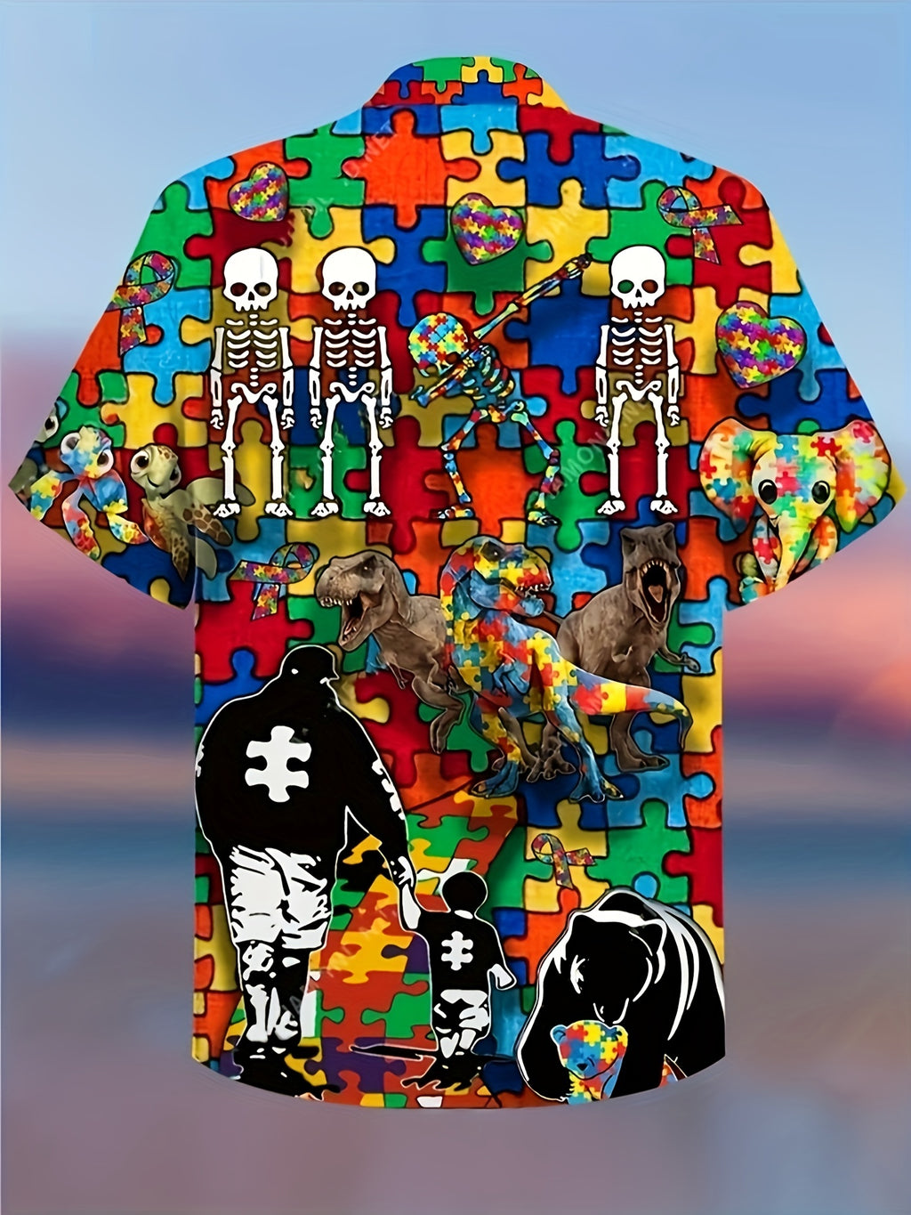 Men’s Trendy Bold Tropical Print Shirt – Casual Short Sleeve Summer Essential