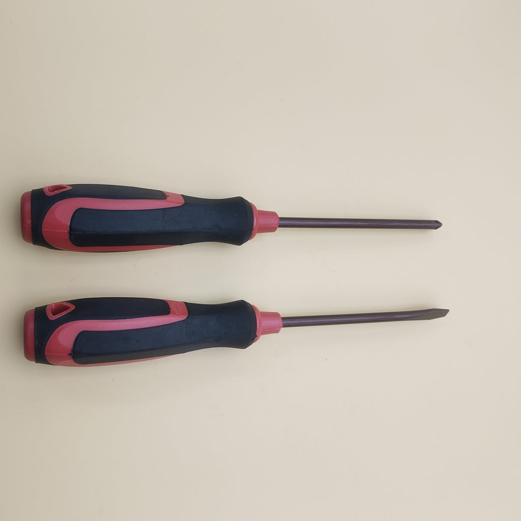 10.16cm Cross +10.16cm One Word Magnetic Screwdriver Set with Extended Handle - Includes Cross Head and Flat Head Drill Bits, Suitable for Home DIY Projects