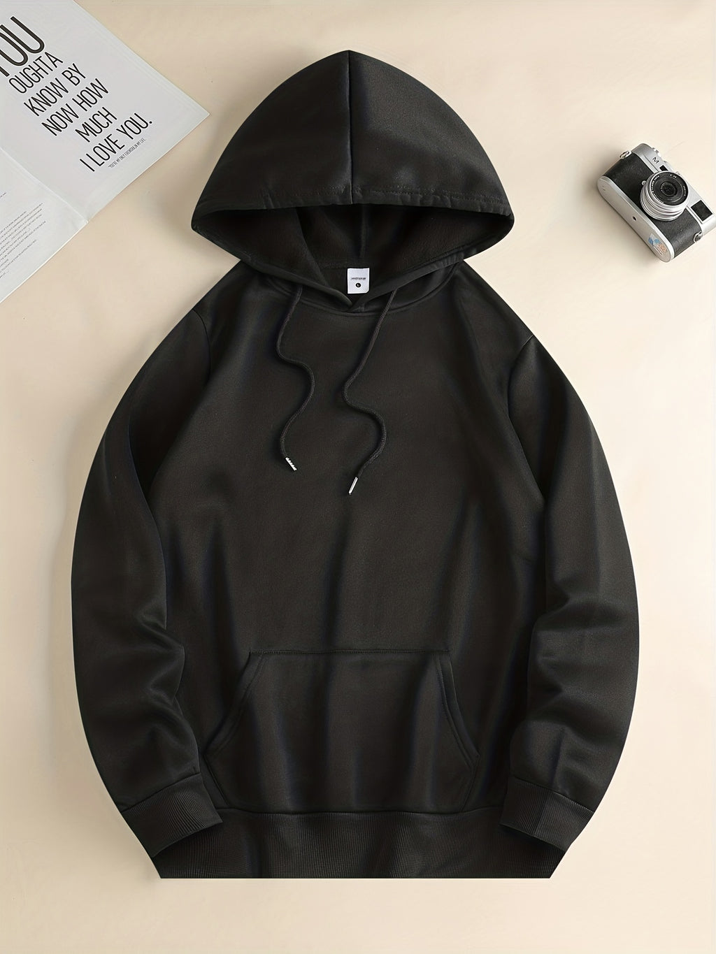 Men’s Cartoon Bear Graphic Hoodie – Casual Pullover with Kangaroo Pocket