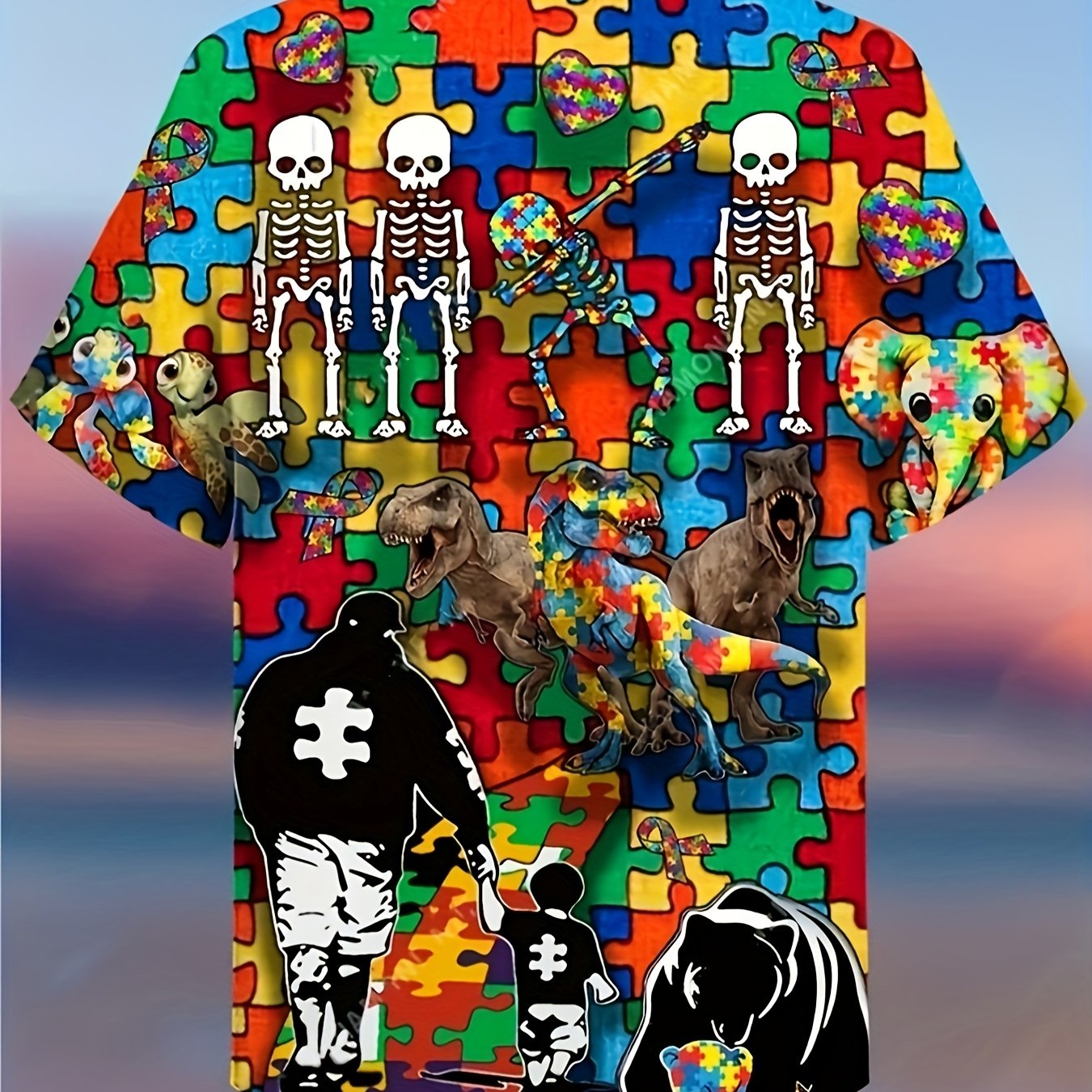 Men’s Trendy Bold Tropical Print Shirt – Casual Short Sleeve Summer Essential