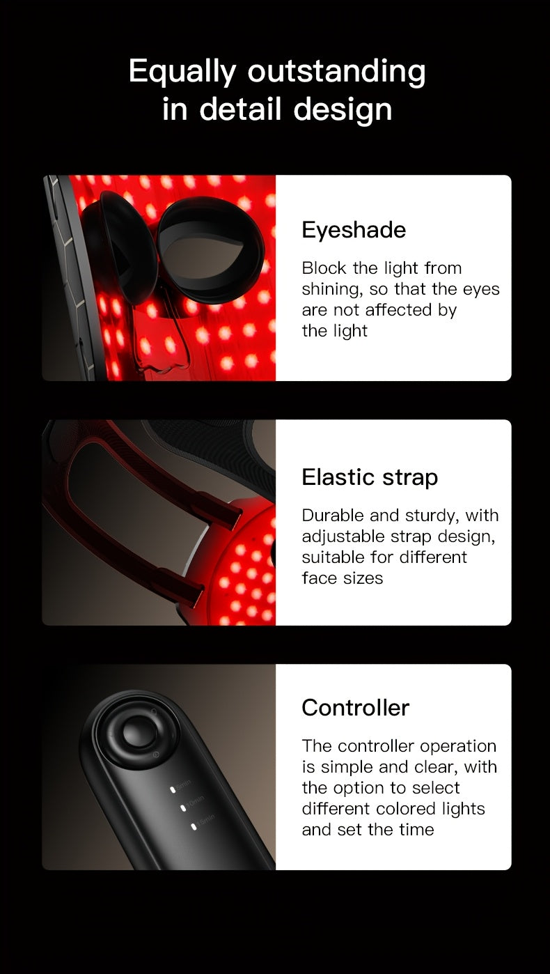 7-Color LED Facial Skincare Device – Portable, Lightweight, Strap Design