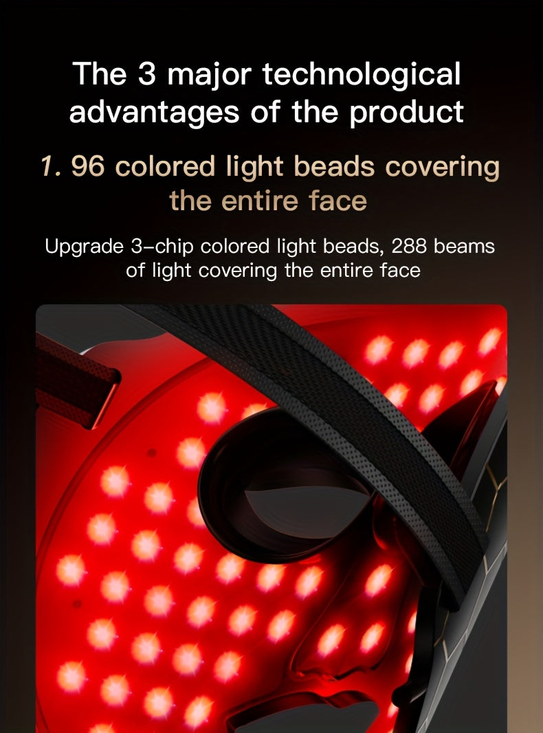 7-Color LED Facial Skincare Device – Portable, Lightweight, Strap Design
