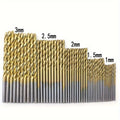 2x 50pcs Titanium Coated High-Speed Steel Twist Drill Bit Set, Hex Shank Multi-Size Drill Bits for Metal, Wood, Plastic