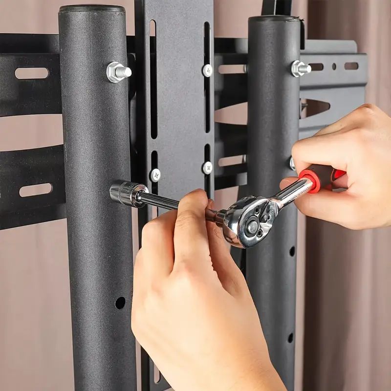 46-Piece Heavy Duty Socket Wrench Tool Set – Universal Car & Motorcycle Repair Kit with Storage Case