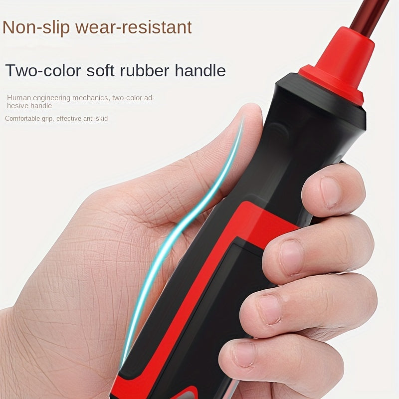 10.16cm Cross +10.16cm One Word Magnetic Screwdriver Set with Extended Handle - Includes Cross Head and Flat Head Drill Bits, Suitable for Home DIY Projects