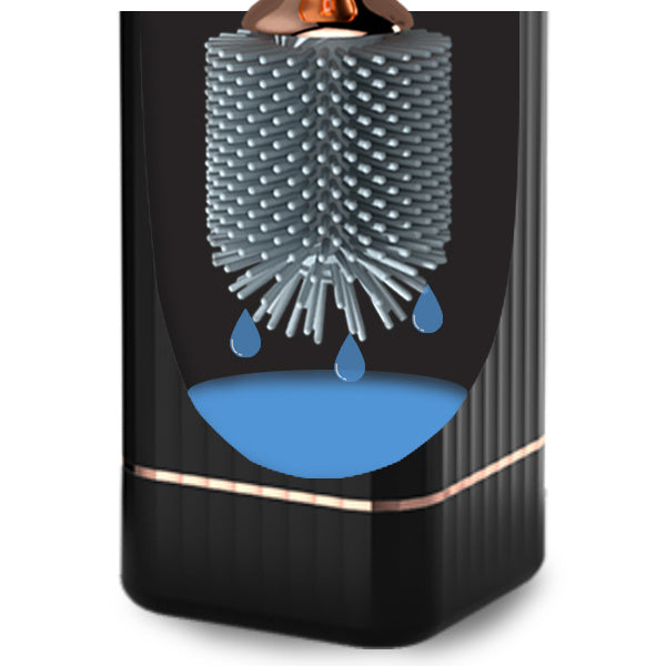 AOKALA Silicone Toilet Brush & Holder Set – 360° Deep Cleaning, Long Handle, Wall-Mounted or Freestanding Modern Bathroom Accessory (Black/White)