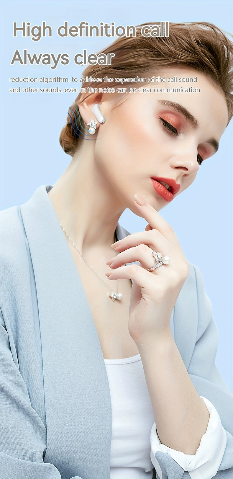 Wireless Touch Control Bluetooth Earbuds – 200mAh Rechargeable Semi-Open Earphones | Type-C Fast Charging | Clear Microphone | Lightweight Daily Use Headset