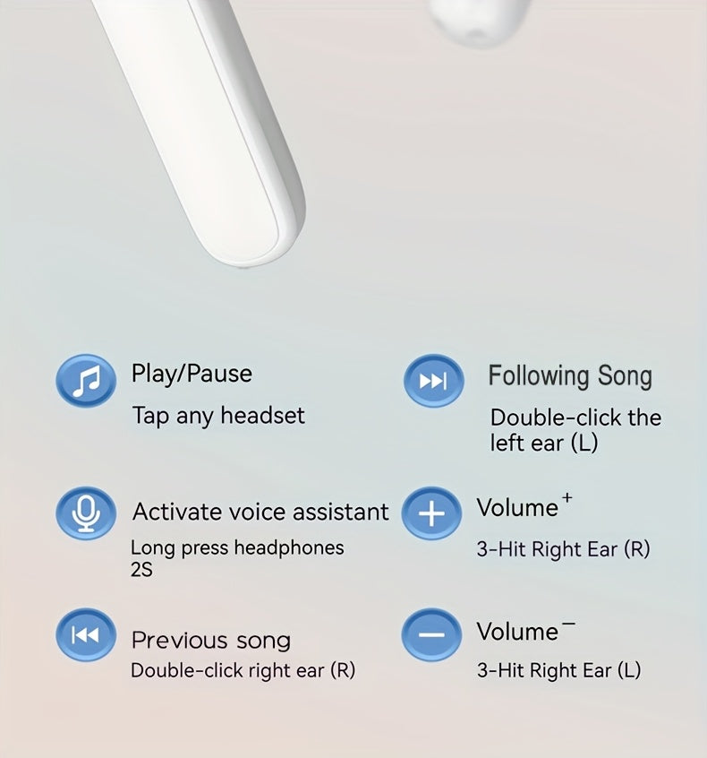 Wireless Touch Control Bluetooth Earbuds – 200mAh Rechargeable Semi-Open Earphones | Type-C Fast Charging | Clear Microphone | Lightweight Daily Use Headset