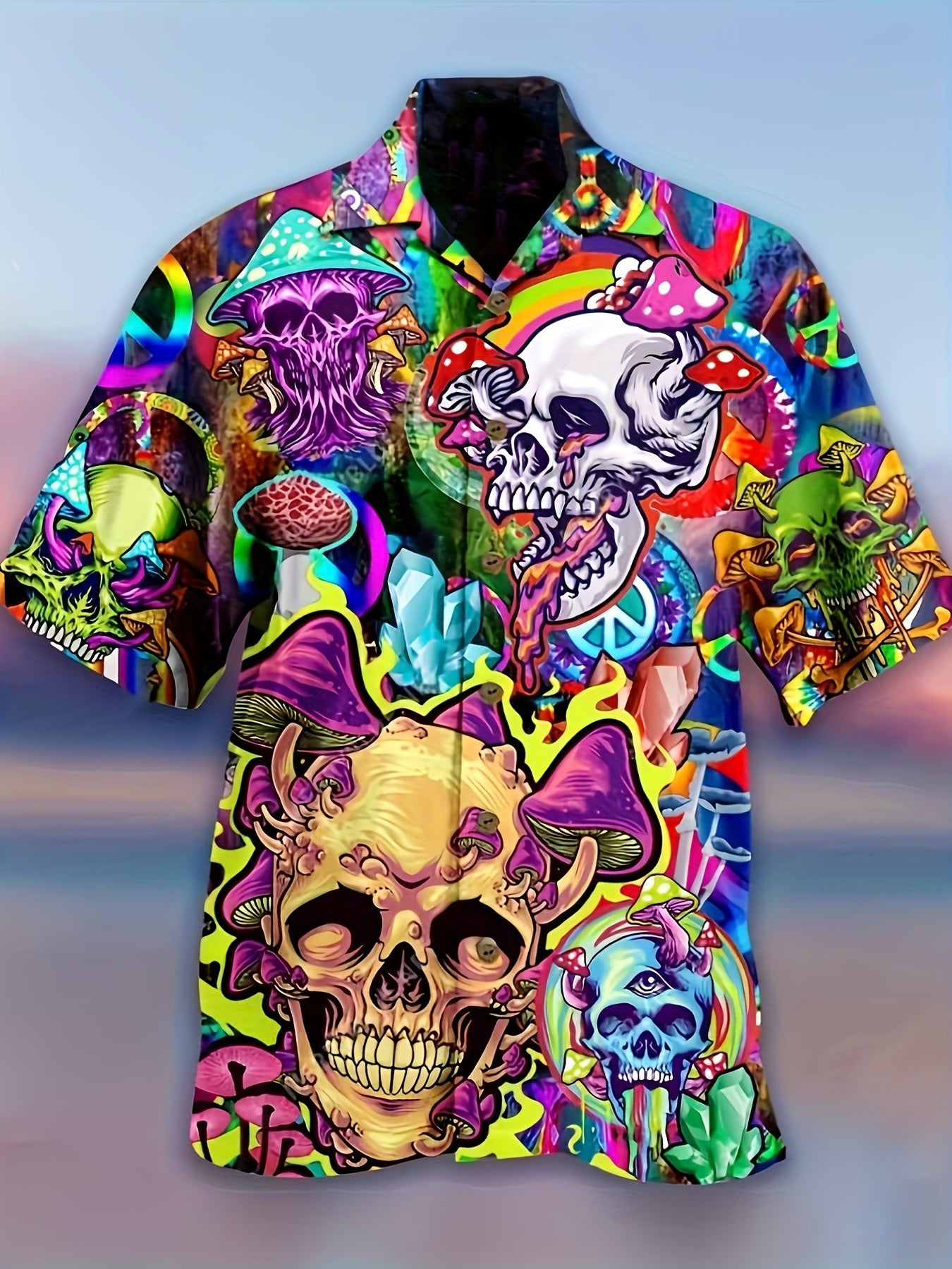 Men’s Trendy Bold Tropical Print Shirt – Casual Short Sleeve Summer Essential