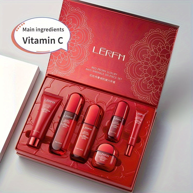 Red Peony Pro-Retinol Skincare Set – Vitamin C & Peptides