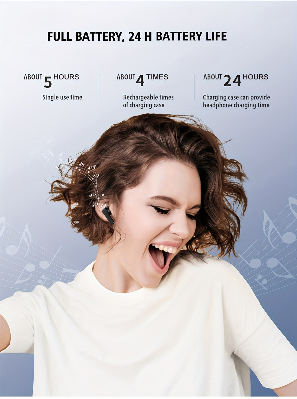 Wireless Touch Control Bluetooth Earbuds – 200mAh Rechargeable Semi-Open Earphones | Type-C Fast Charging | Clear Microphone | Lightweight Daily Use Headset