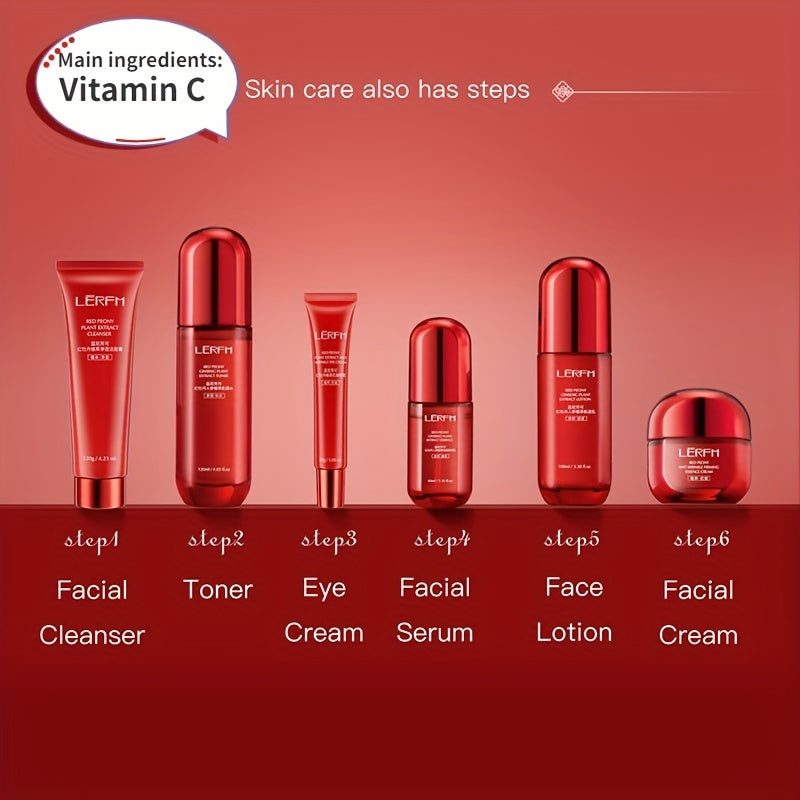 Red Peony Pro-Retinol Skincare Set – Vitamin C & Peptides