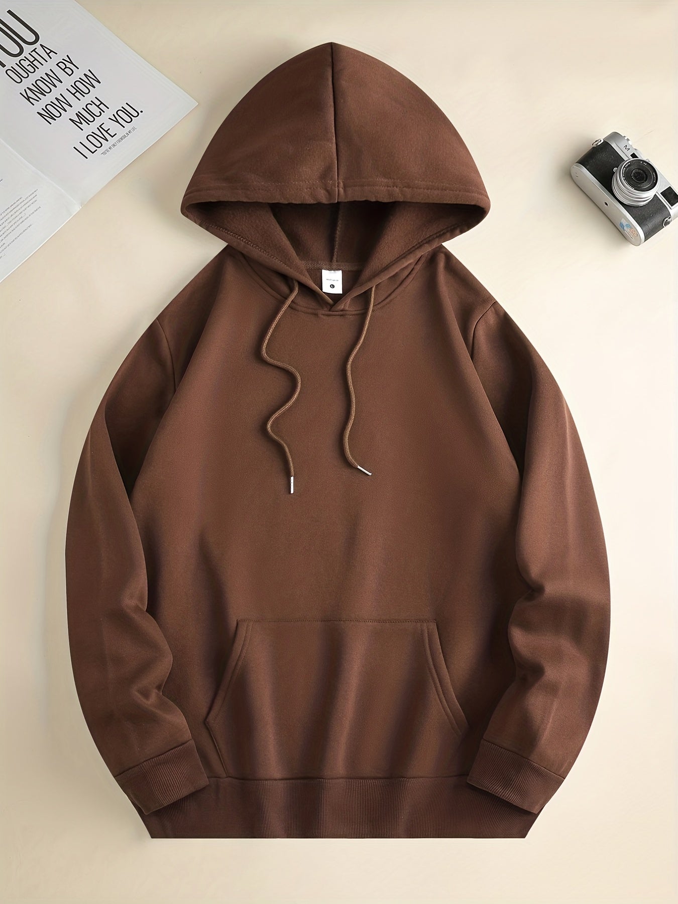 Men’s Cartoon Bear Graphic Hoodie – Casual Pullover with Kangaroo Pocket