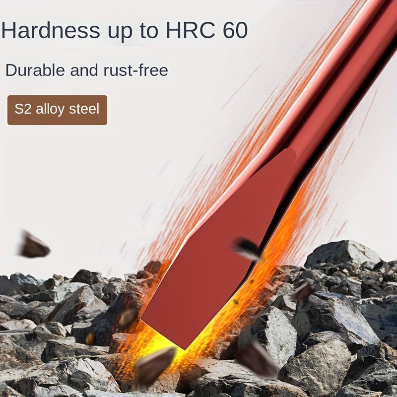 10.16cm Cross +10.16cm One Word Magnetic Screwdriver Set with Extended Handle - Includes Cross Head and Flat Head Drill Bits, Suitable for Home DIY Projects