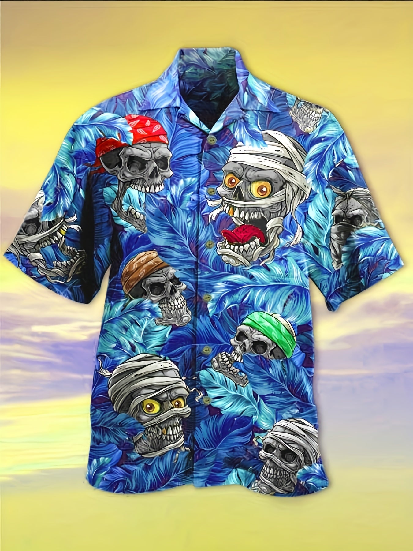 Men’s Trendy Bold Tropical Print Shirt – Casual Short Sleeve Summer Essential