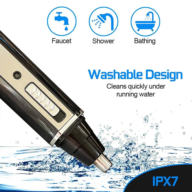 Kemei 4in1 Rechargeable Nose Hair Trimmer for Men – Ear, Eyebrow & Beard Grooming Kit, Precision Clean Machine