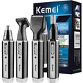 Kemei 4in1 Rechargeable Nose Hair Trimmer for Men – Ear, Eyebrow & Beard Grooming Kit, Precision Clean Machine
