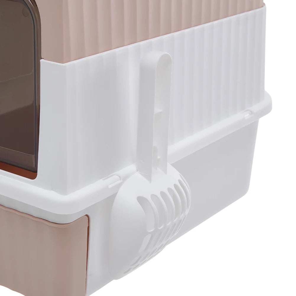 Tieker Enclosed UV Sterilizing Cat Litter Box – Top Entry, Large Capacity, Splash-Proof Pet Toilet