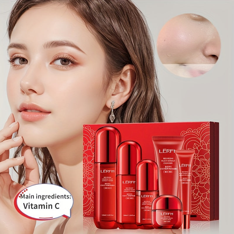 Red Peony Pro-Retinol Skincare Set – Vitamin C & Peptides