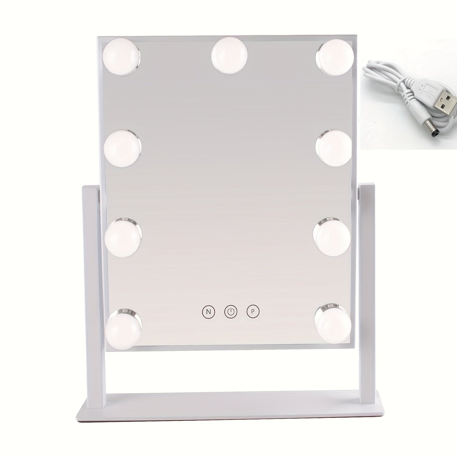 Princess Vanity Mirror - Square LED Lighted Desktop Beauty Mirror with Portable Design, Smart Touch, and Adjustable Brightness for Skincare and Makeup Application - Perfect for Home, Travel, or Professional Use