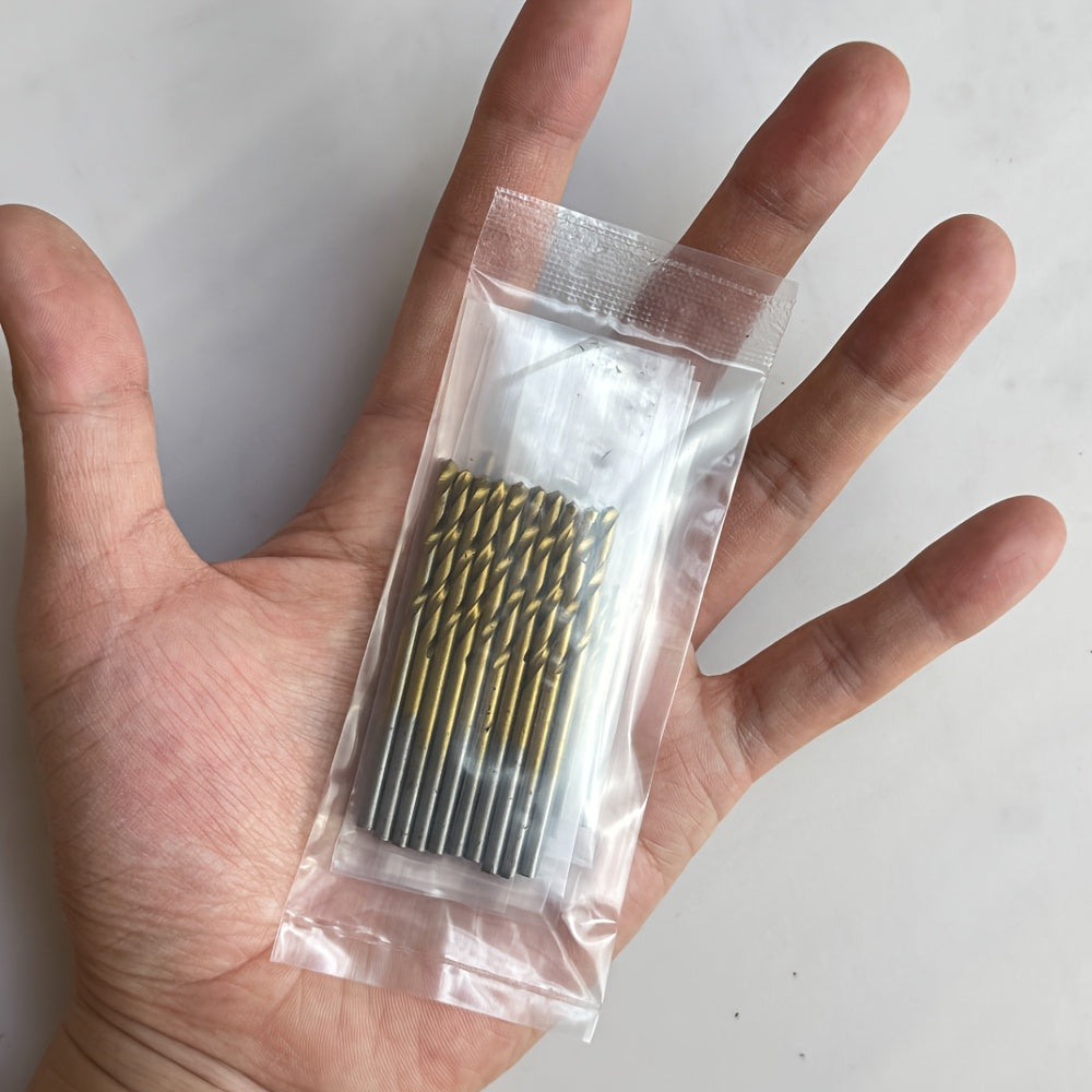 2x 50pcs Titanium Coated High-Speed Steel Twist Drill Bit Set, Hex Shank Multi-Size Drill Bits for Metal, Wood, Plastic