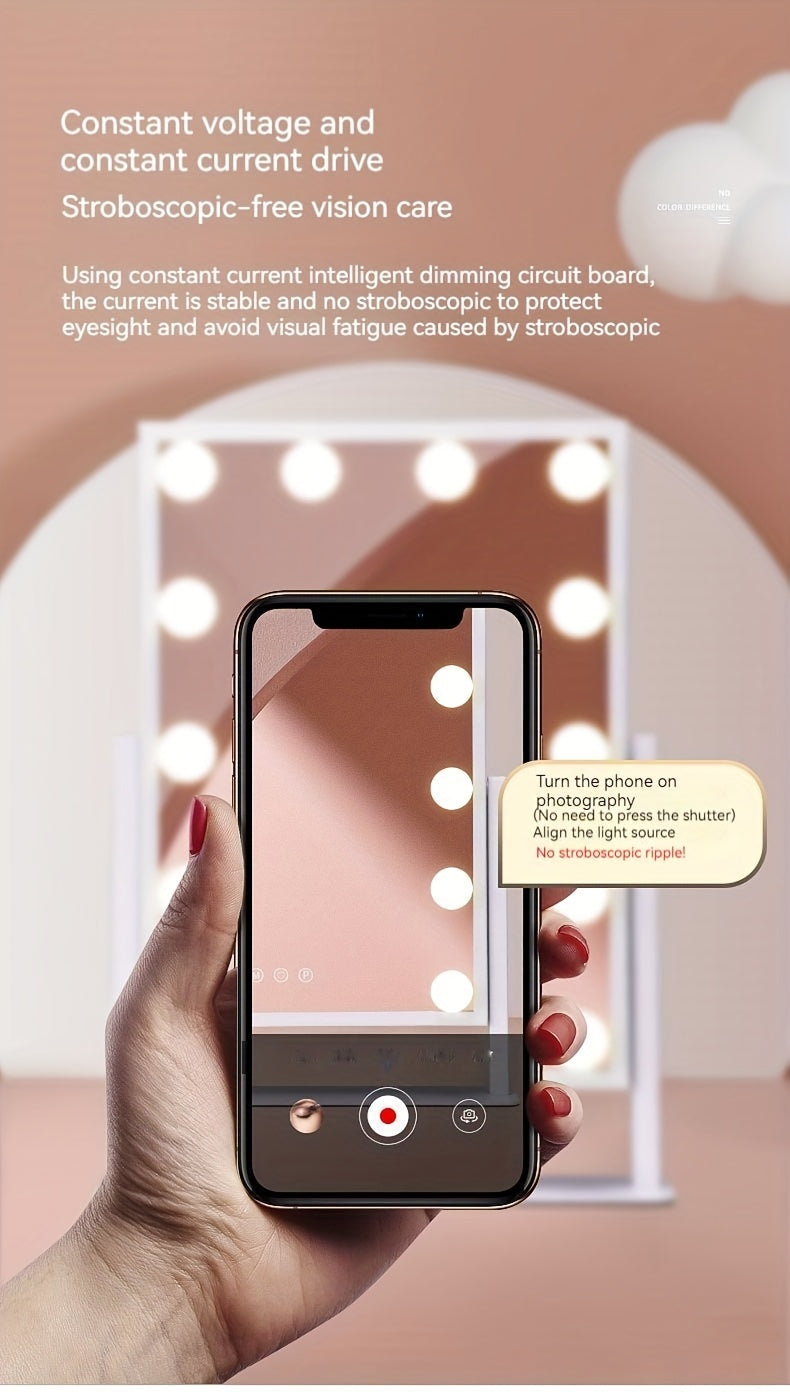 Princess Vanity Mirror - LED Animal Theme Makeup Mirror – USB Powered Luminous Vanity Table Mirror with Soft Lighting | Portable Makeup & Skincare Mirror | Modern Desktop Beauty Mirror