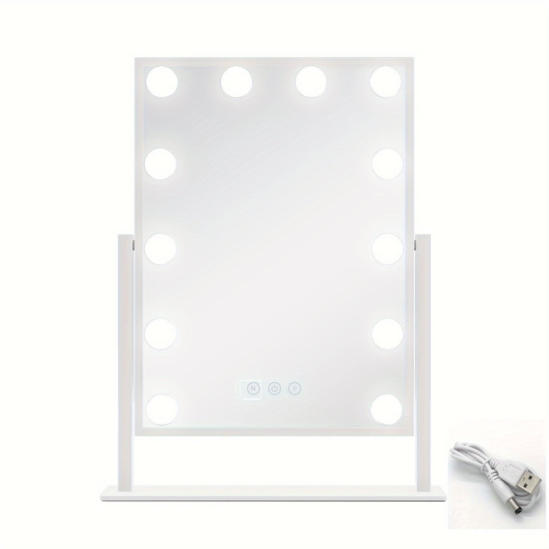 Princess Vanity Mirror - Square LED Lighted Desktop Beauty Mirror with Portable Design, Smart Touch, and Adjustable Brightness for Skincare and Makeup Application - Perfect for Home, Travel, or Professional Use