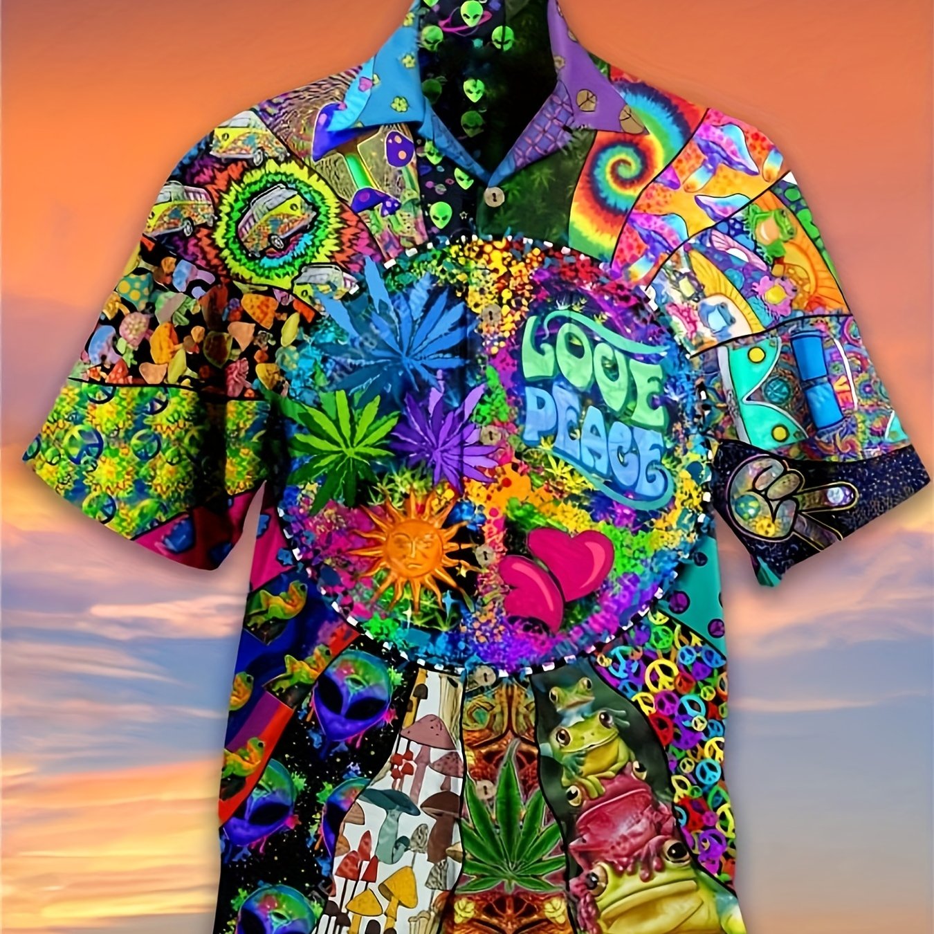 Men’s Trendy Bold Tropical Print Shirt – Casual Short Sleeve Summer Essential