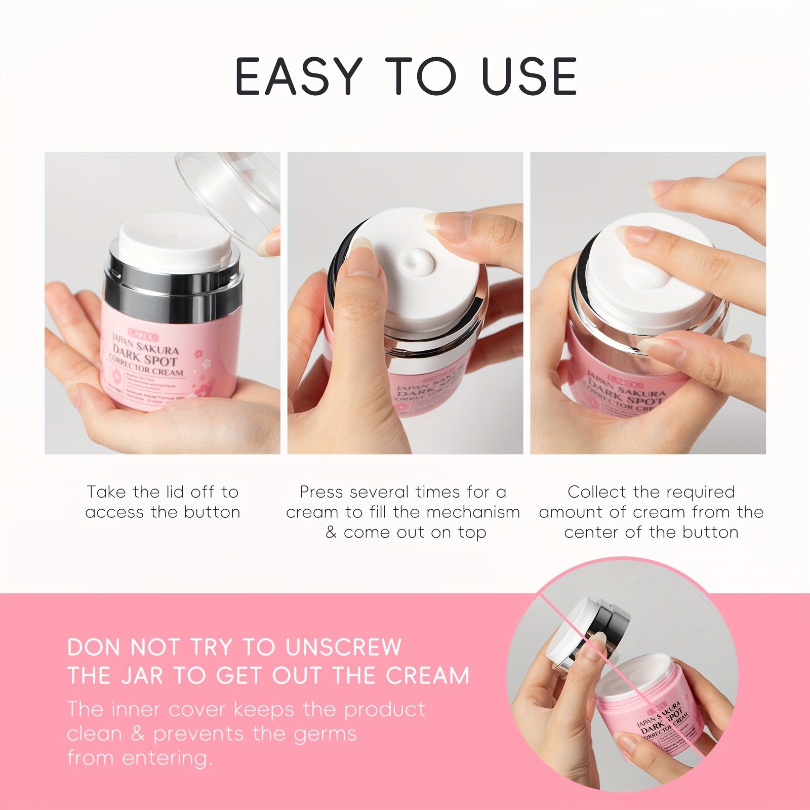 LAIKOU Sakura Skincare Kit for Women – 7PCS Vitamin C Brightening & Moisturizing Set