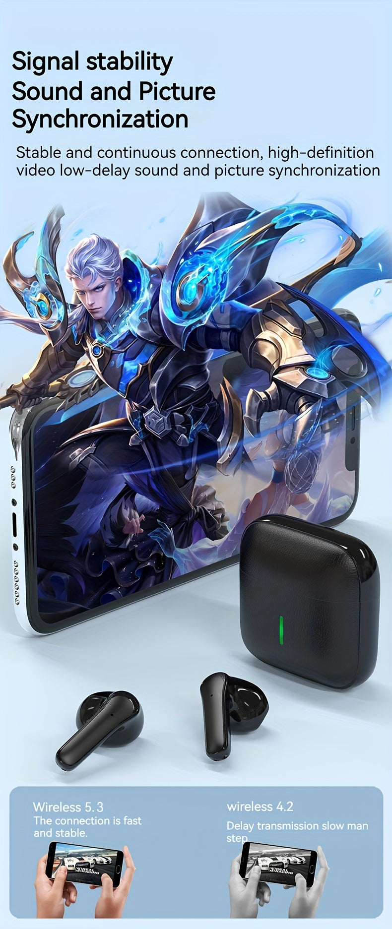 Wireless Touch Control Bluetooth Earbuds – 200mAh Rechargeable Semi-Open Earphones | Type-C Fast Charging | Clear Microphone | Lightweight Daily Use Headset