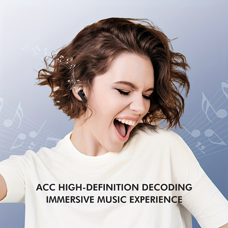 Wireless Touch Control Bluetooth Earbuds – 200mAh Rechargeable Semi-Open Earphones | Type-C Fast Charging | Clear Microphone | Lightweight Daily Use Headset