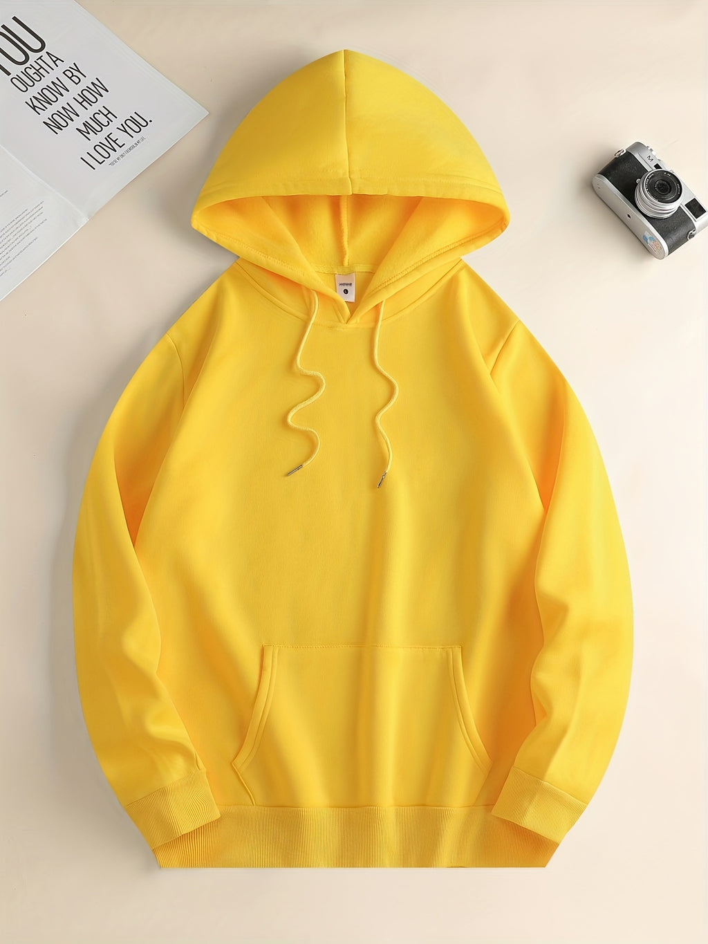 Men’s Cartoon Bear Graphic Hoodie – Casual Pullover with Kangaroo Pocket