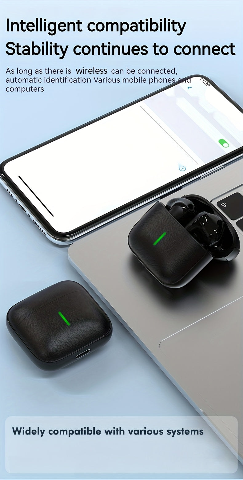 Wireless Touch Control Bluetooth Earbuds – 200mAh Rechargeable Semi-Open Earphones | Type-C Fast Charging | Clear Microphone | Lightweight Daily Use Headset